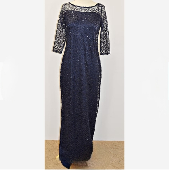 KAY UNGER Navy Evening Gown - Picture 11 of 12